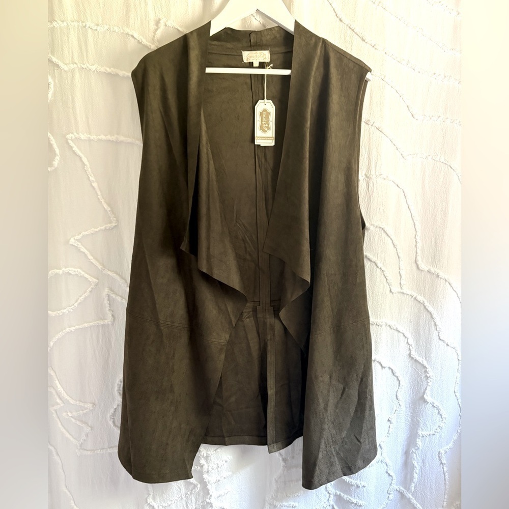 Olive Suede Vest M/L